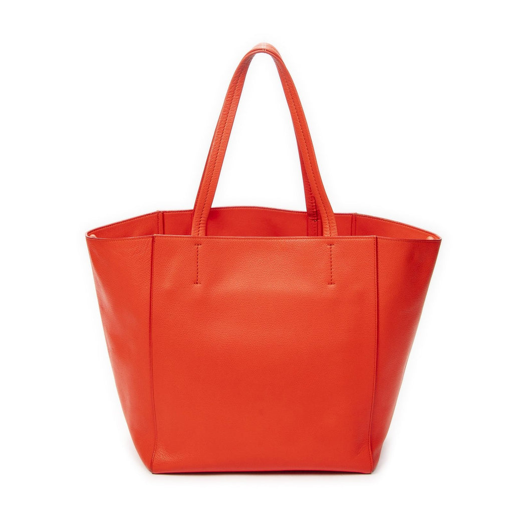 Celine Small Cabas Phantom Tote Red Gray Calfskin Leather — view 5