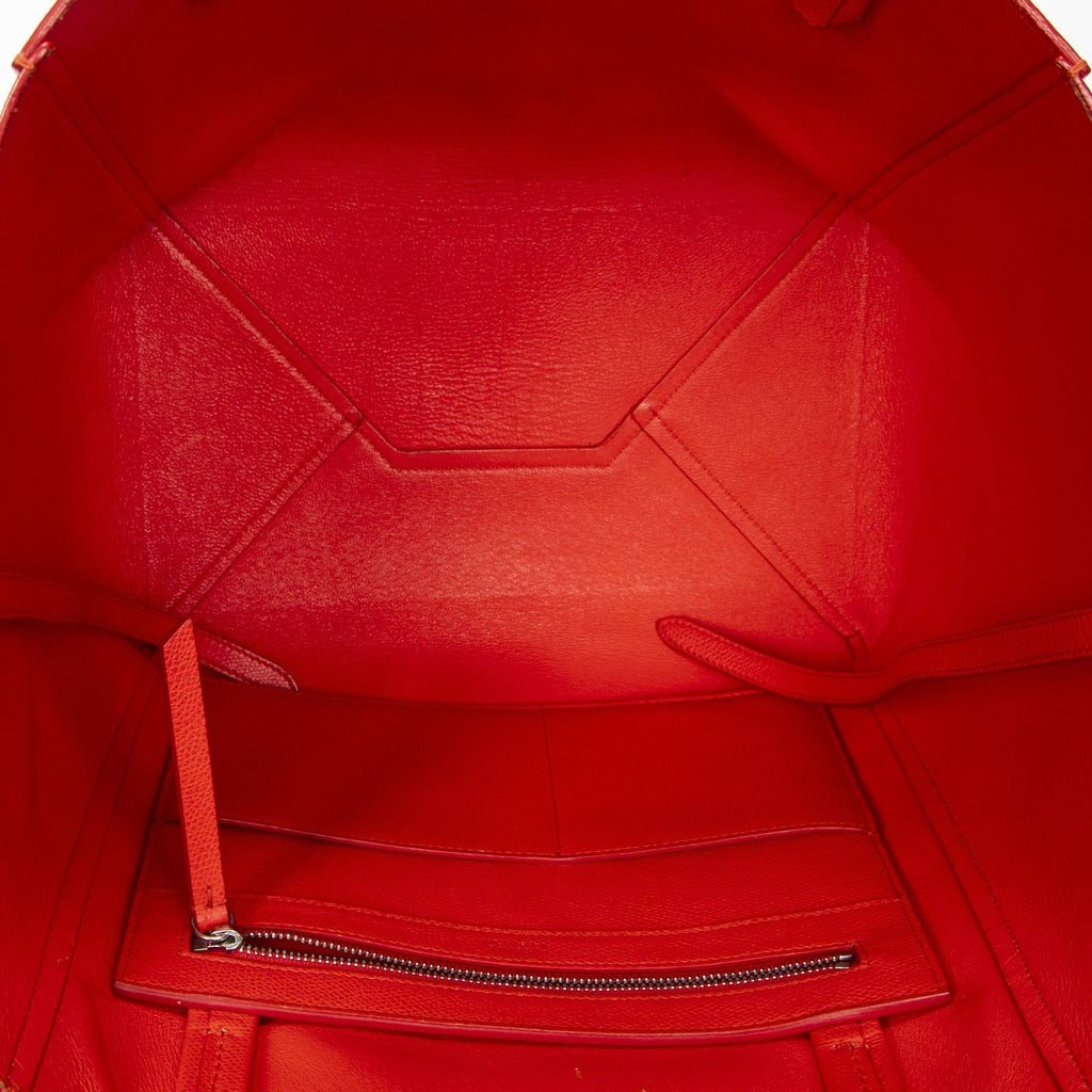 Celine Small Cabas Phantom Tote Red Gray Calfskin Leather — view 9