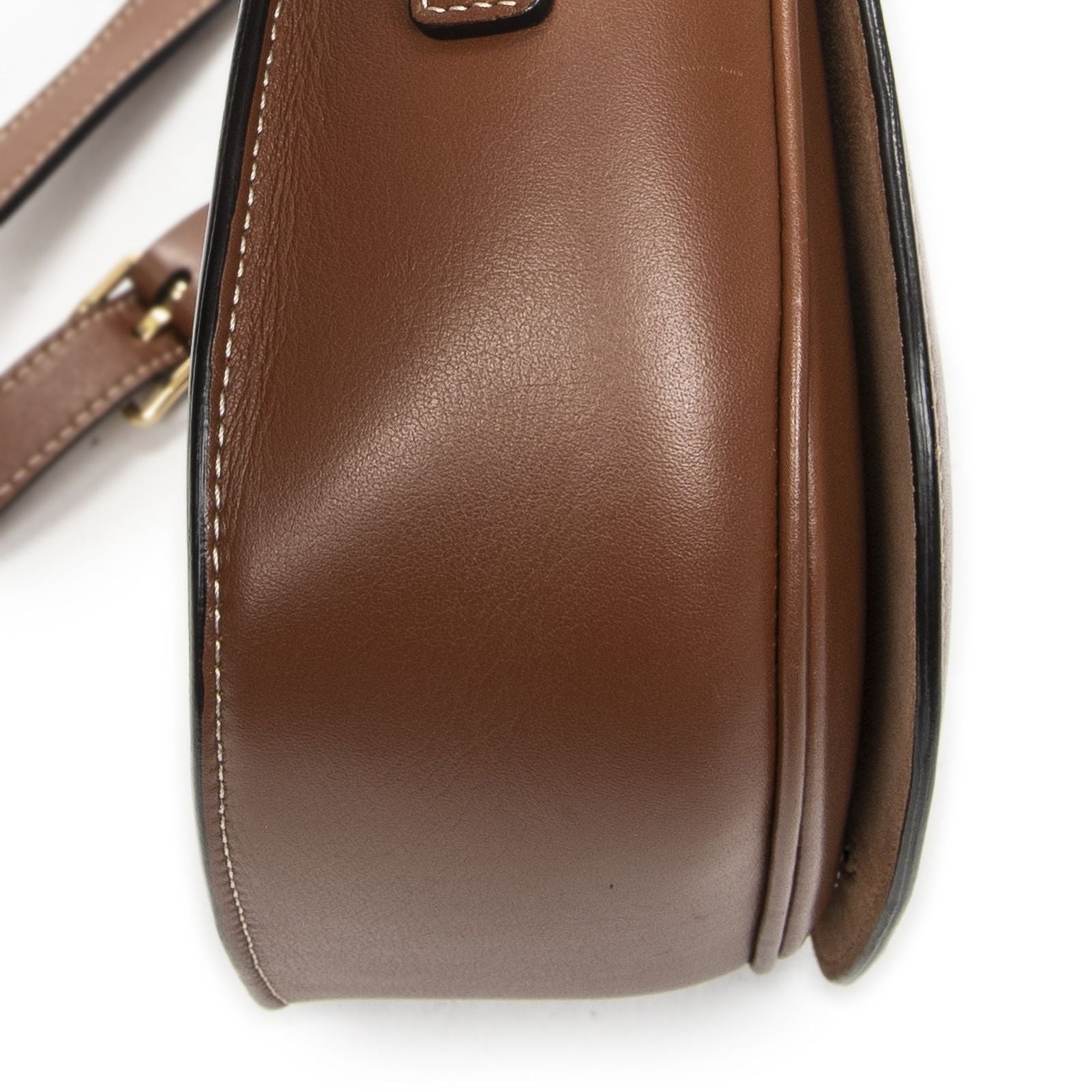 Celine Folco Cuir Triomphe Bag Brown Calfskin Leather — view 7