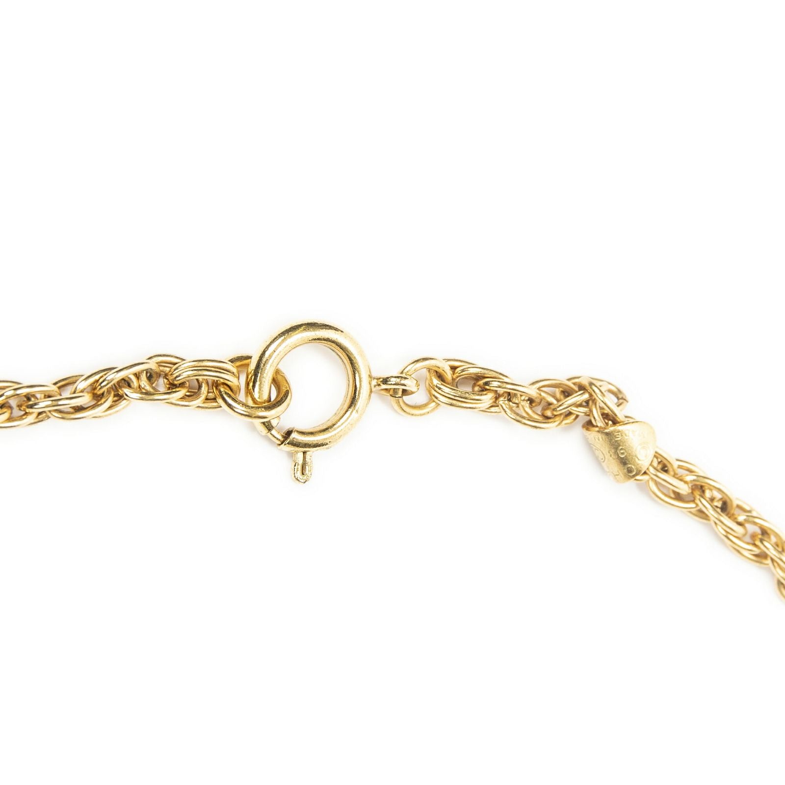 Chanel CC Round Pendant Chain Necklace Gold Plated — view 3