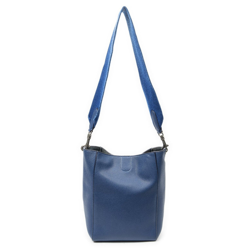 Celine Small Sangle Blue Gray Calfskin Leather Messenger — view 5