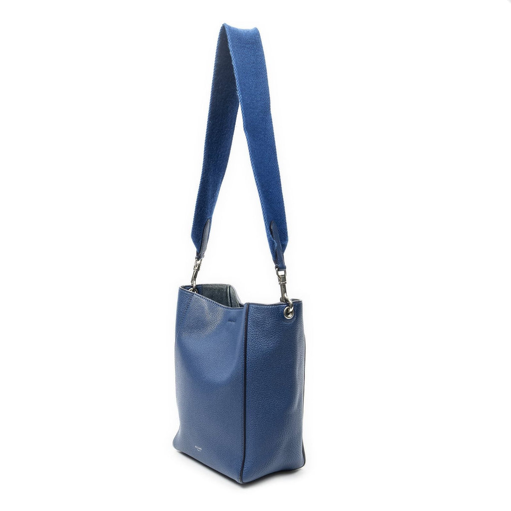 Celine Small Sangle Blue Gray Calfskin Leather Messenger — view 2
