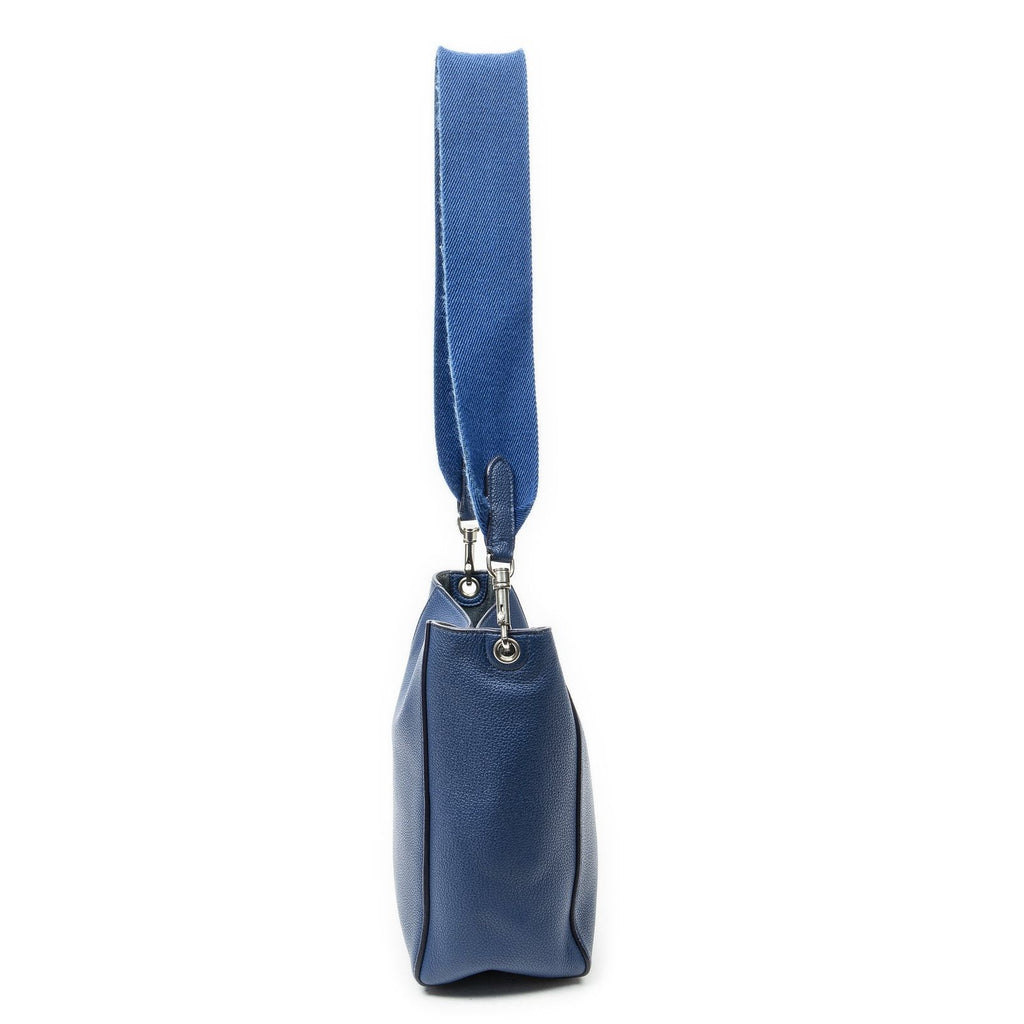 Celine Small Sangle Blue Gray Calfskin Leather Messenger — view 4