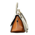 Celine Small Tricolor Trapeze Navy Beige Orange Calfskin Leather Messenger — view 3