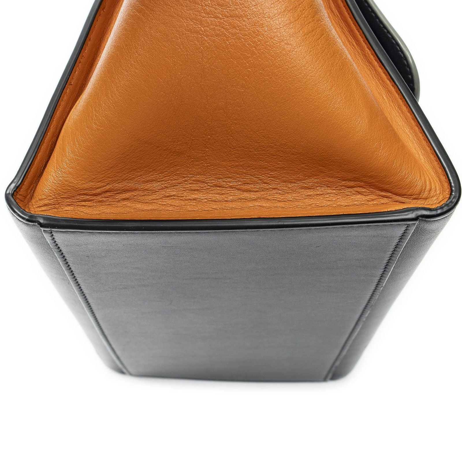 Celine Small Tricolor Trapeze Navy Beige Orange Calfskin Leather Messenger — view 7