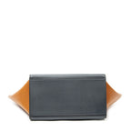 Celine Small Tricolor Trapeze Navy Beige Orange Calfskin Leather Messenger — view 6