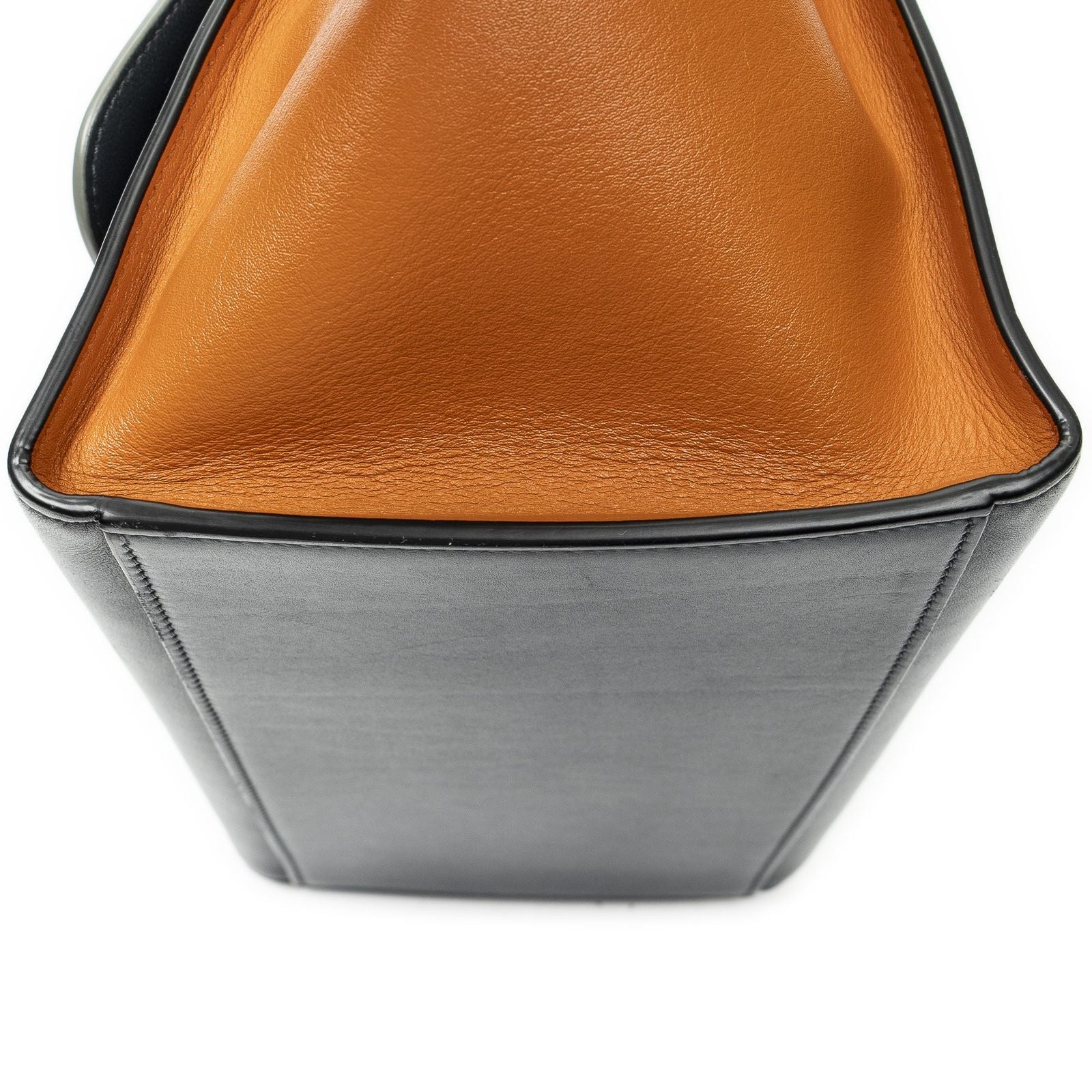 Celine Small Tricolor Trapeze Navy Beige Orange Calfskin Leather Messenger — view 8