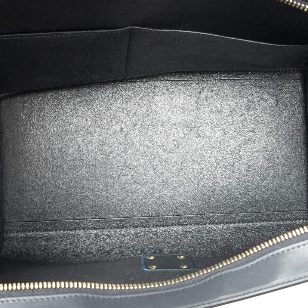 Celine Small Tricolor Trapeze Navy Beige Orange Calfskin Leather Messenger — view 9