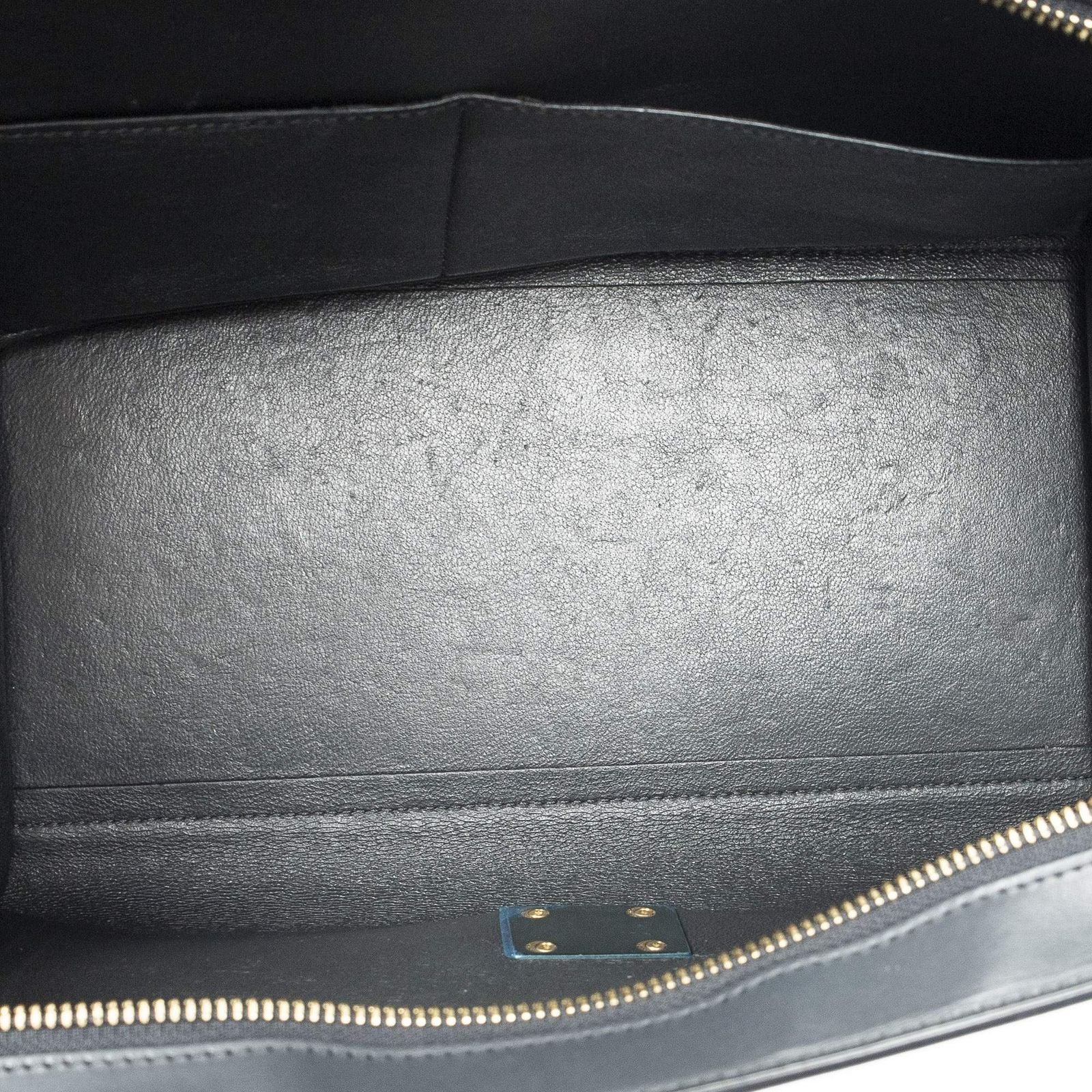 Celine Small Tricolor Trapeze Navy Beige Orange Calfskin Leather Messenger — view 9