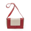 Celine Frame Cross Belt Bag Red Beige Calfskin Leather