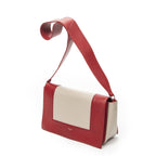 Celine Frame Cross Belt Bag Red Beige Calfskin Leather — view 2