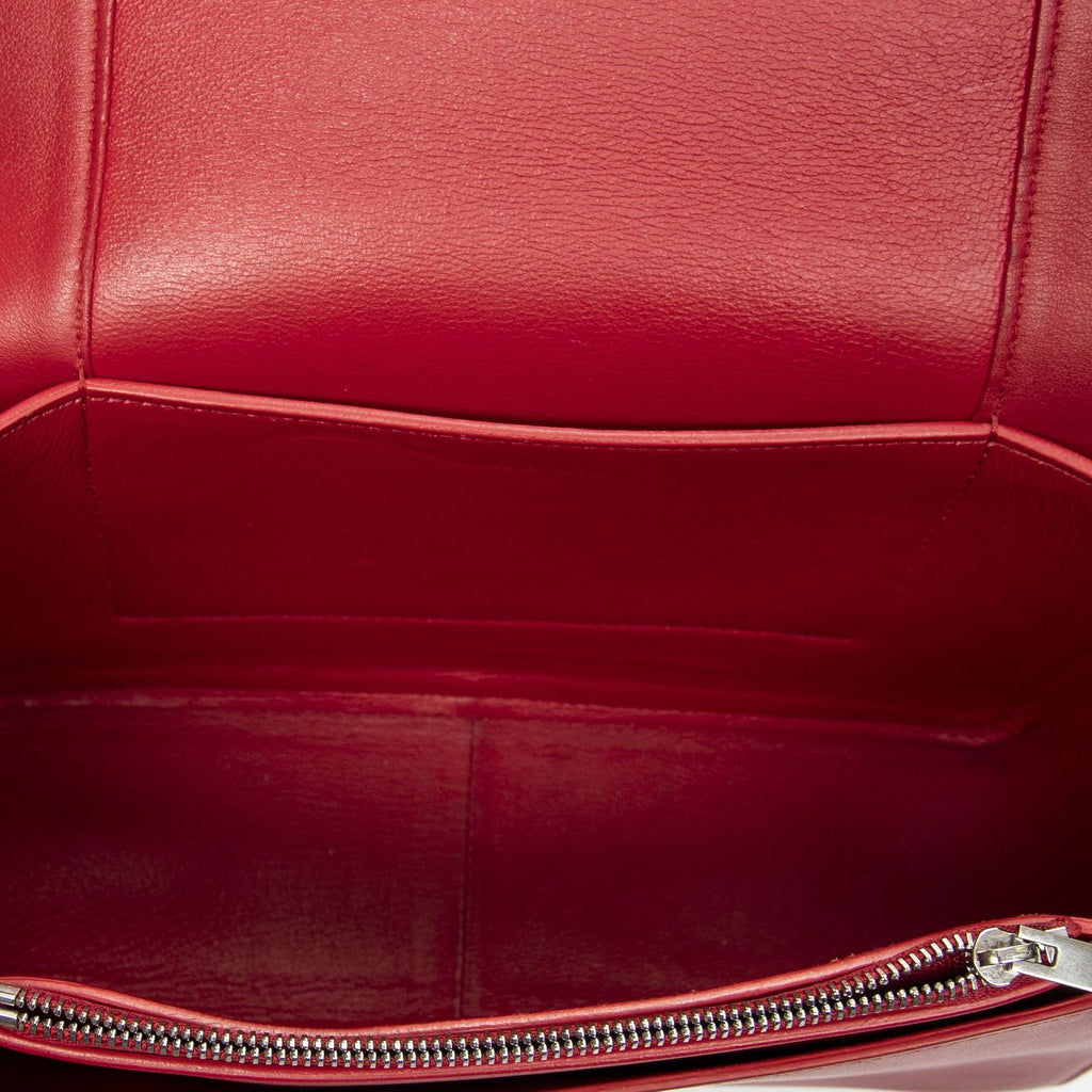 Celine Frame Cross Belt Bag Red Beige Calfskin Leather — view 9