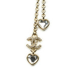 Chanel CC Heart Rhinestone Pendant Gold Plated — view 2