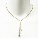 Chanel CC Heart Rhinestone Pendant Gold Plated