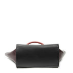 Celine Small Tricolor Trapeze Red Dark Brown Burgundy Calfskin Leather Messenger — view 6