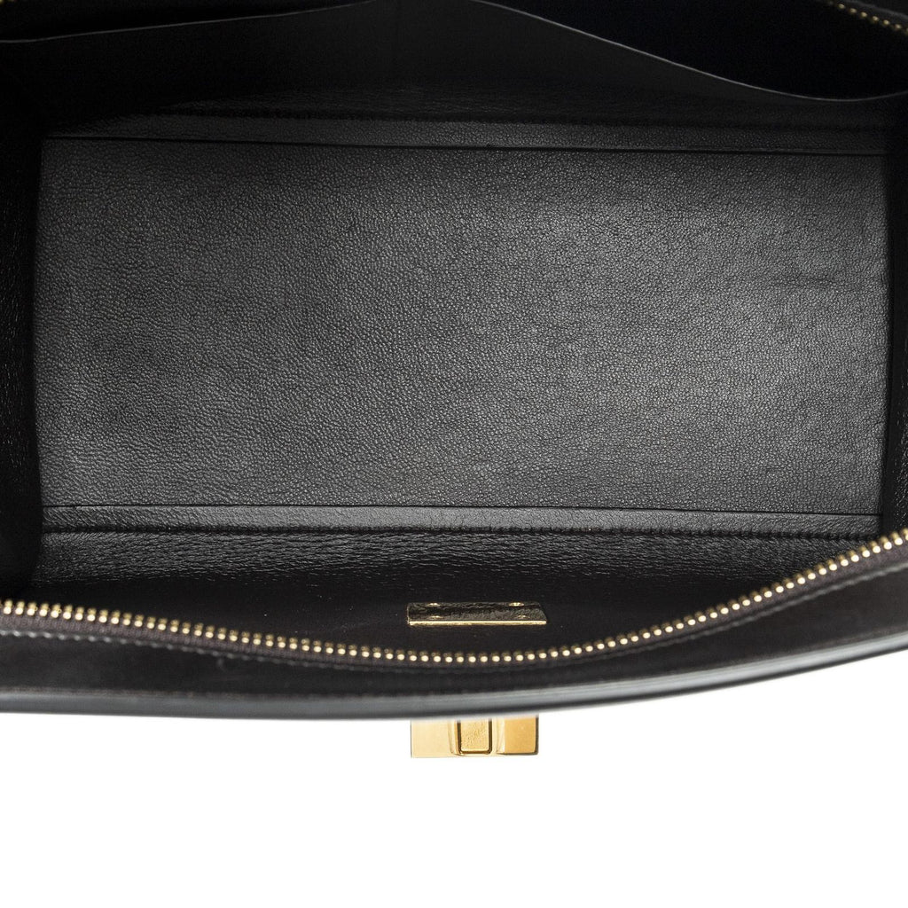 Celine Small Tricolor Trapeze Red Dark Brown Burgundy Calfskin Leather Messenger — view 9