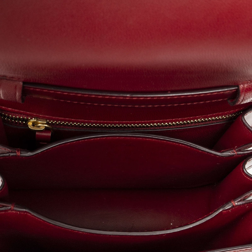 Celine Small Classic Box Red Calfskin Leather Messenger — view 9
