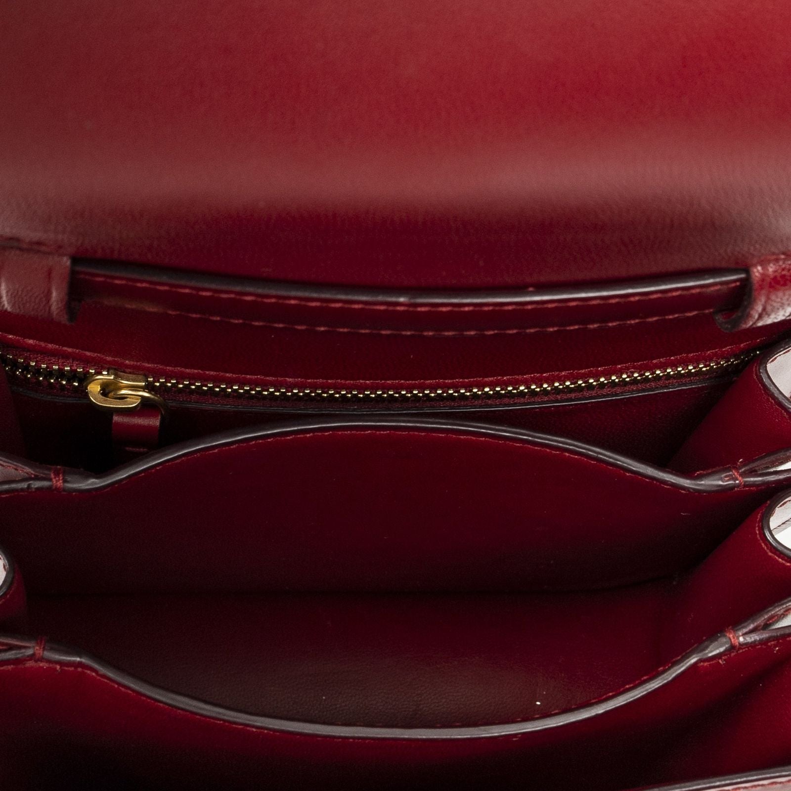 Celine Small Classic Box Red Calfskin Leather Messenger — view 9