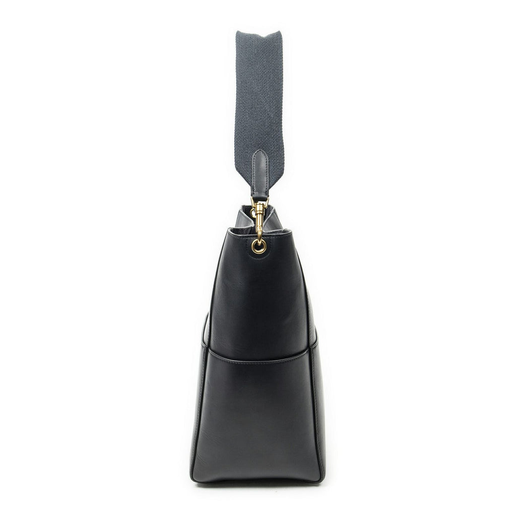 Celine Medium Seau Sangle Navy Calfskin Leather Messenger — view 4
