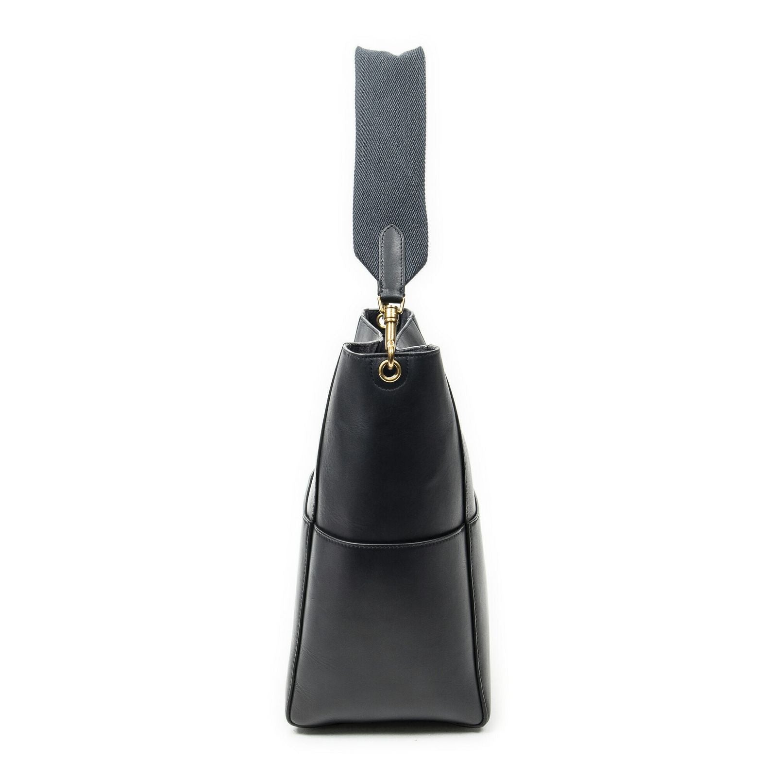 Celine Medium Seau Sangle Navy Calfskin Leather Messenger — view 4