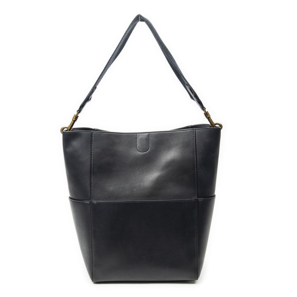 Celine Medium Seau Sangle Navy Calfskin Leather Messenger — view 5