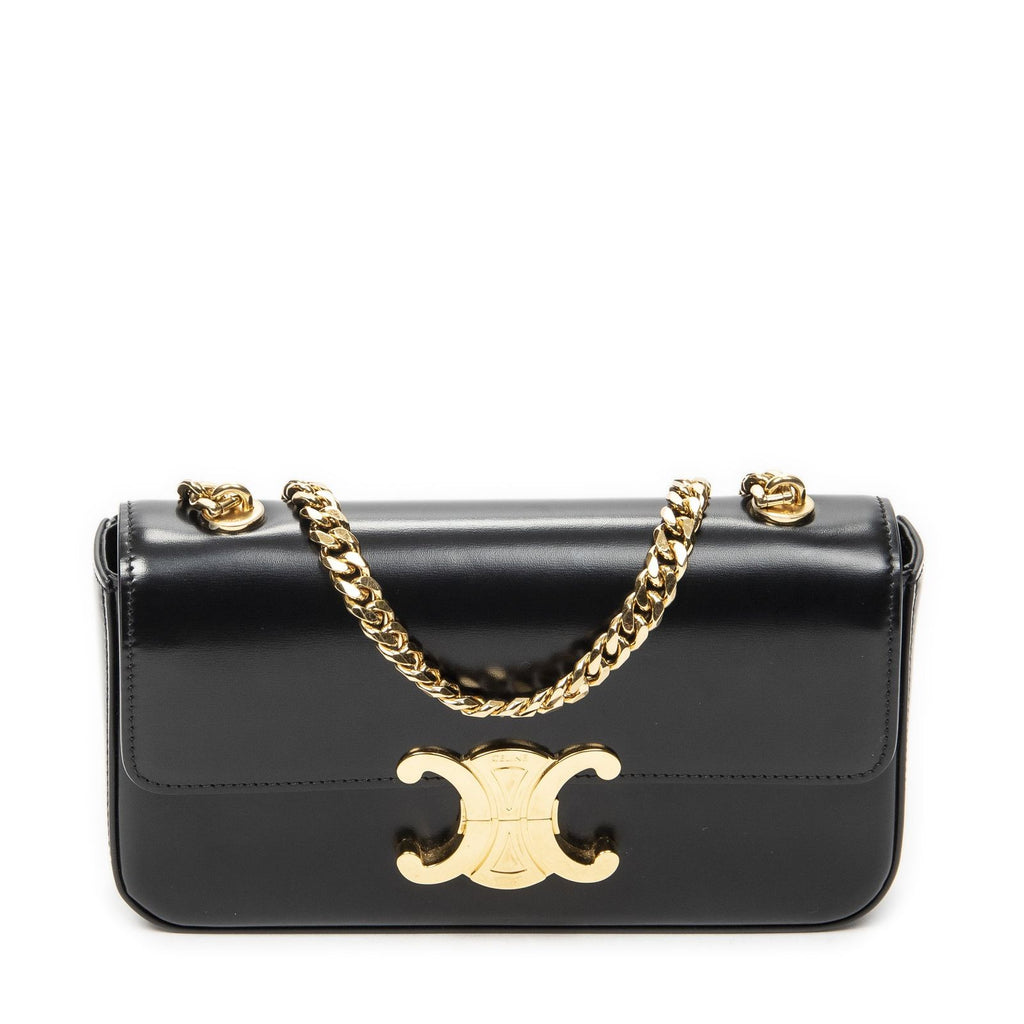 Celine Claude Chain Black Smooth Calfskin Messenger