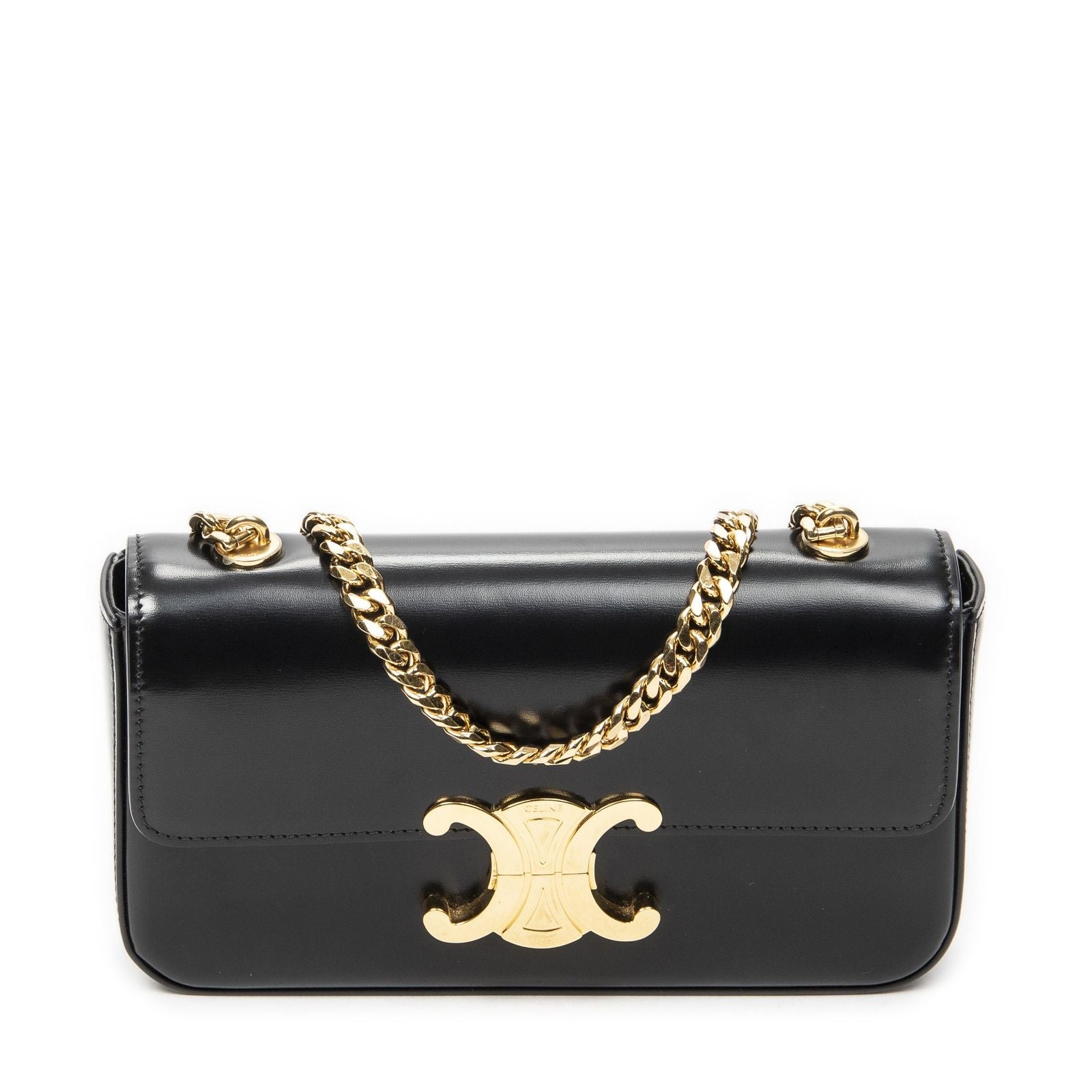 Celine Claude Chain Black Smooth Calfskin Messenger