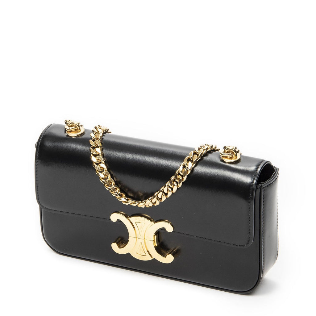 Celine Claude Chain Black Smooth Calfskin Messenger — view 2