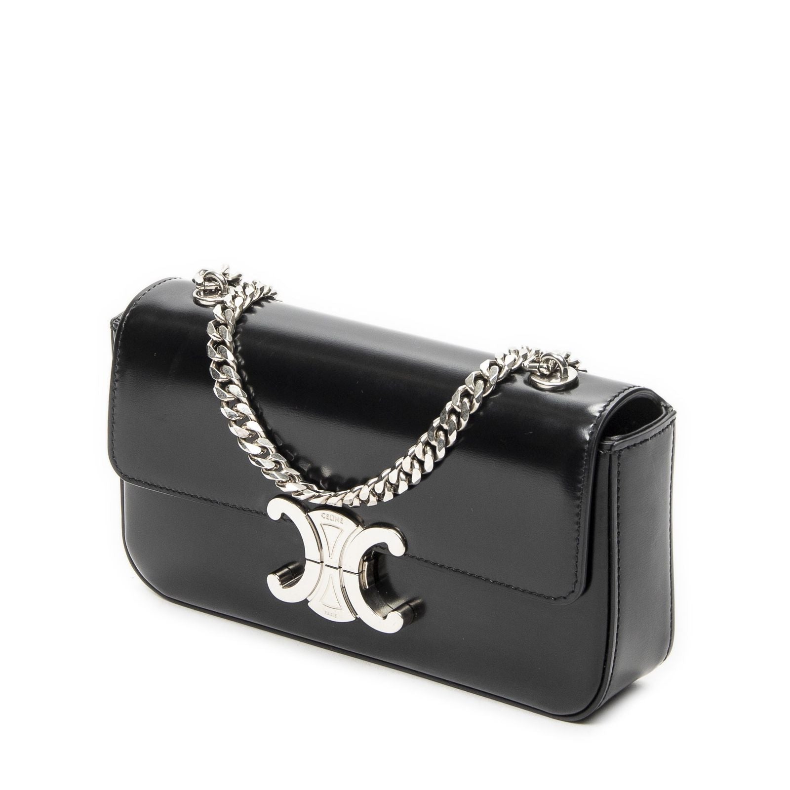 Celine Claude Chain Black Smooth Calfskin Messenger — view 2