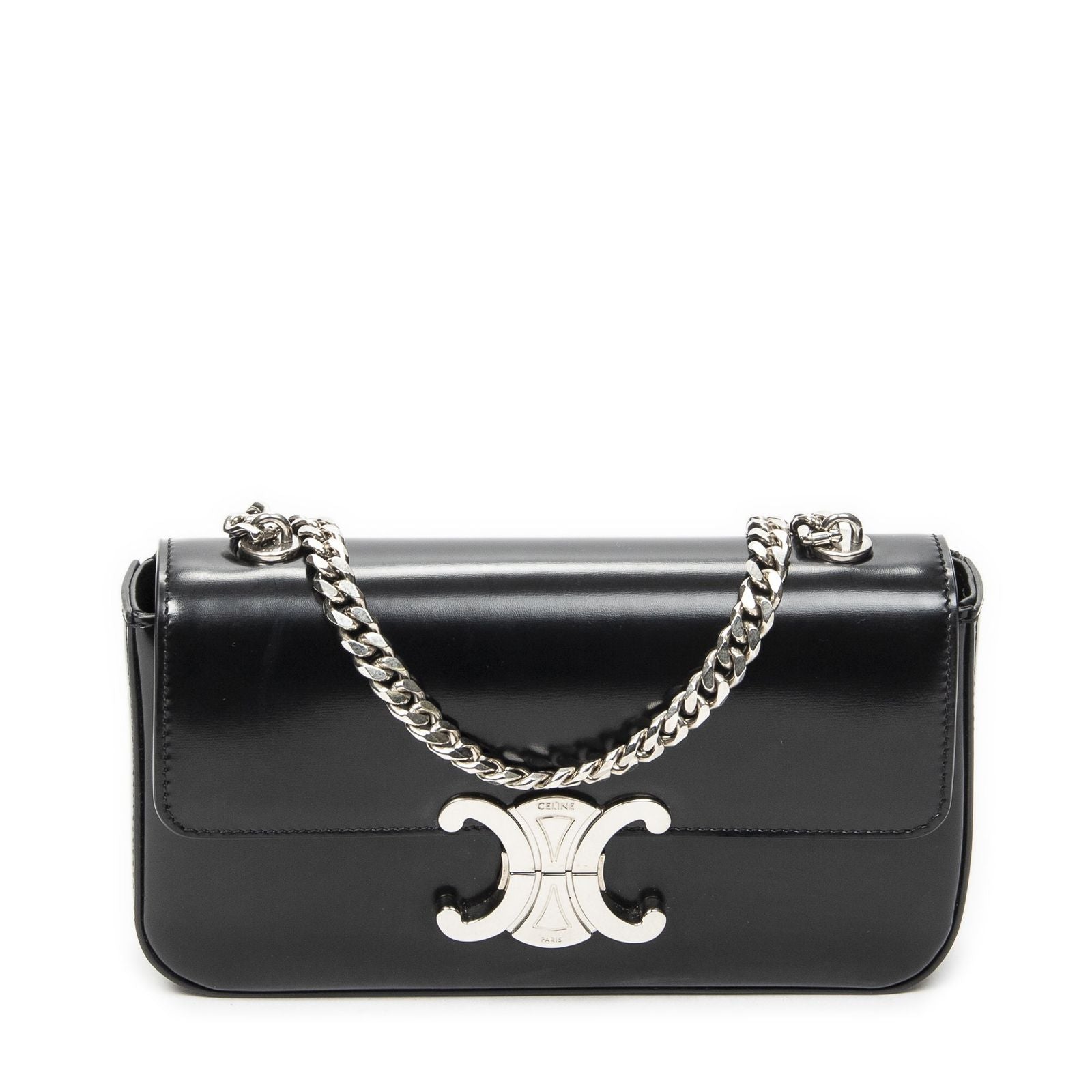 Celine Claude Chain Black Smooth Calfskin Messenger