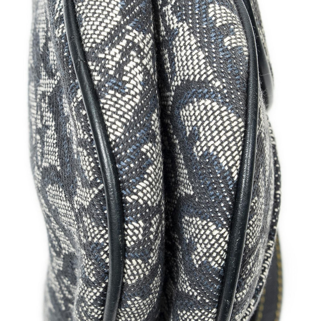 Dior Trotter Double Saddle Bag Navy Gray Pattern Canvas — view 7