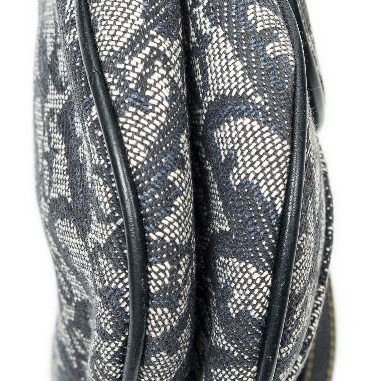Dior Trotter Double Saddle Bag Navy Gray Pattern Canvas — view 7