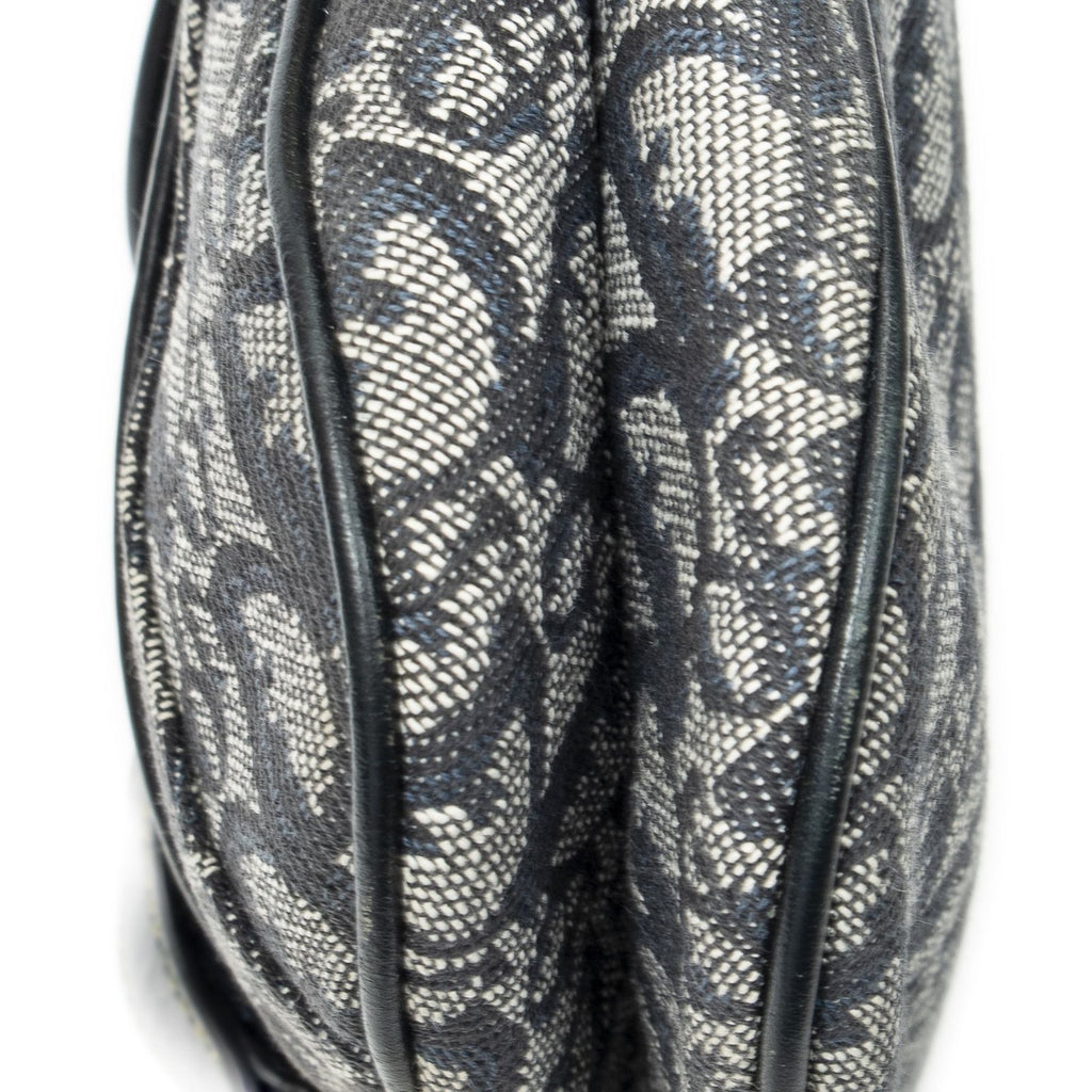 Dior Trotter Double Saddle Bag Navy Gray Pattern Canvas — view 8