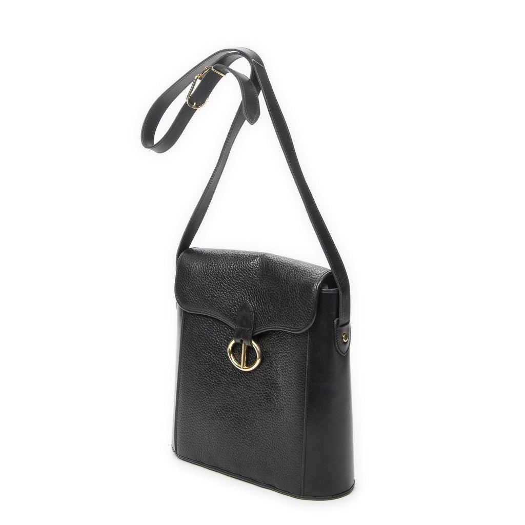 Dior Vintage Bucket Tote Black Gray Calfskin Leather — view 2