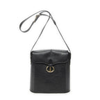 Dior Vintage Bucket Tote Black Gray Calfskin Leather