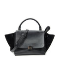 Celine Small Medium Swing Black Gray Calfskin Leather Messenger