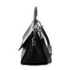 Celine Small Medium Swing Black Gray Calfskin Leather Messenger — view 3