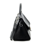 Celine Small Medium Swing Black Gray Calfskin Leather Messenger — view 4