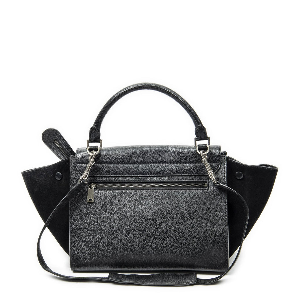 Celine Small Medium Swing Black Gray Calfskin Leather Messenger — view 5