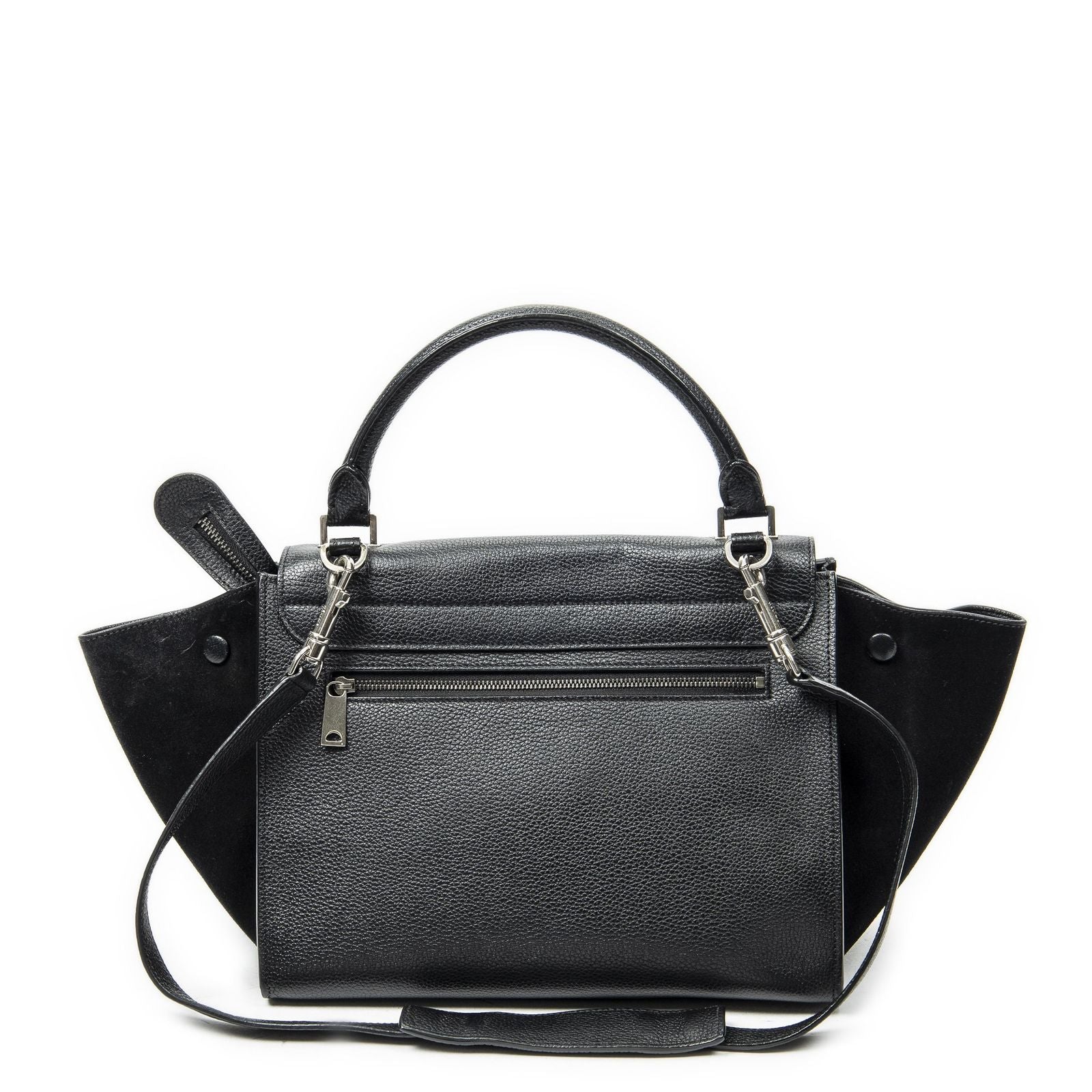 Celine Small Medium Swing Black Gray Calfskin Leather Messenger — view 5