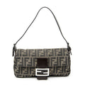 Fendi Baguette Tan Dark Brown Zucca Canvas Messenger