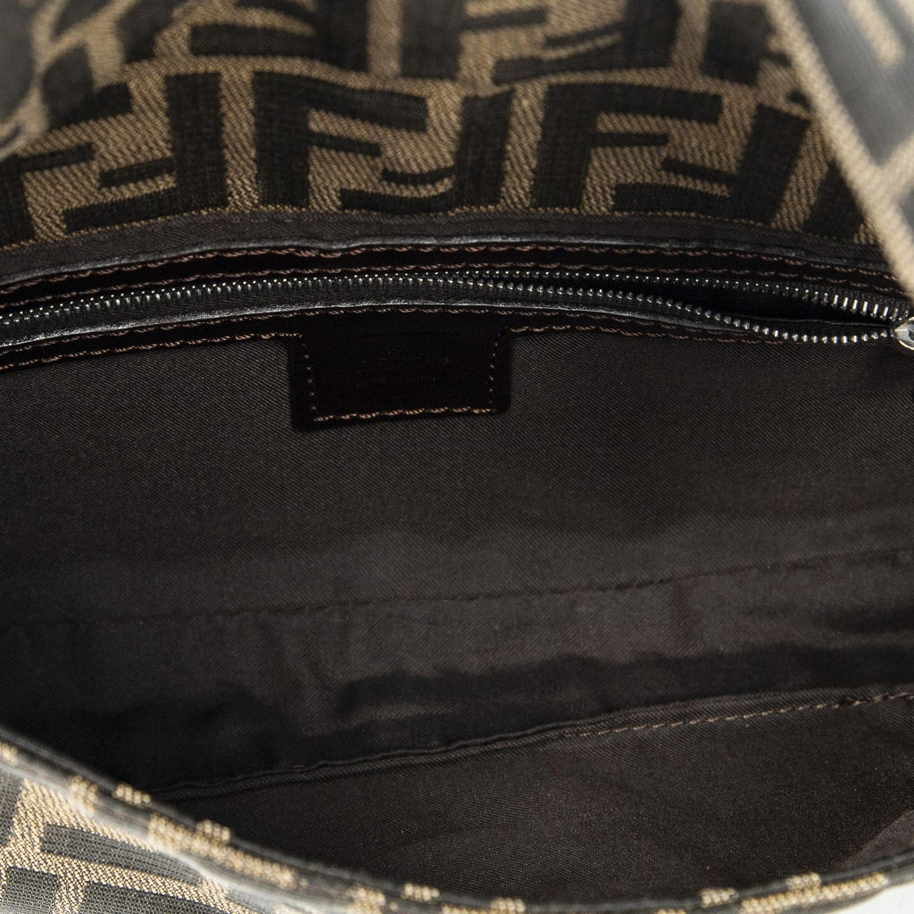 Fendi Baguette Tan Dark Brown Zucca Canvas Messenger — view 9