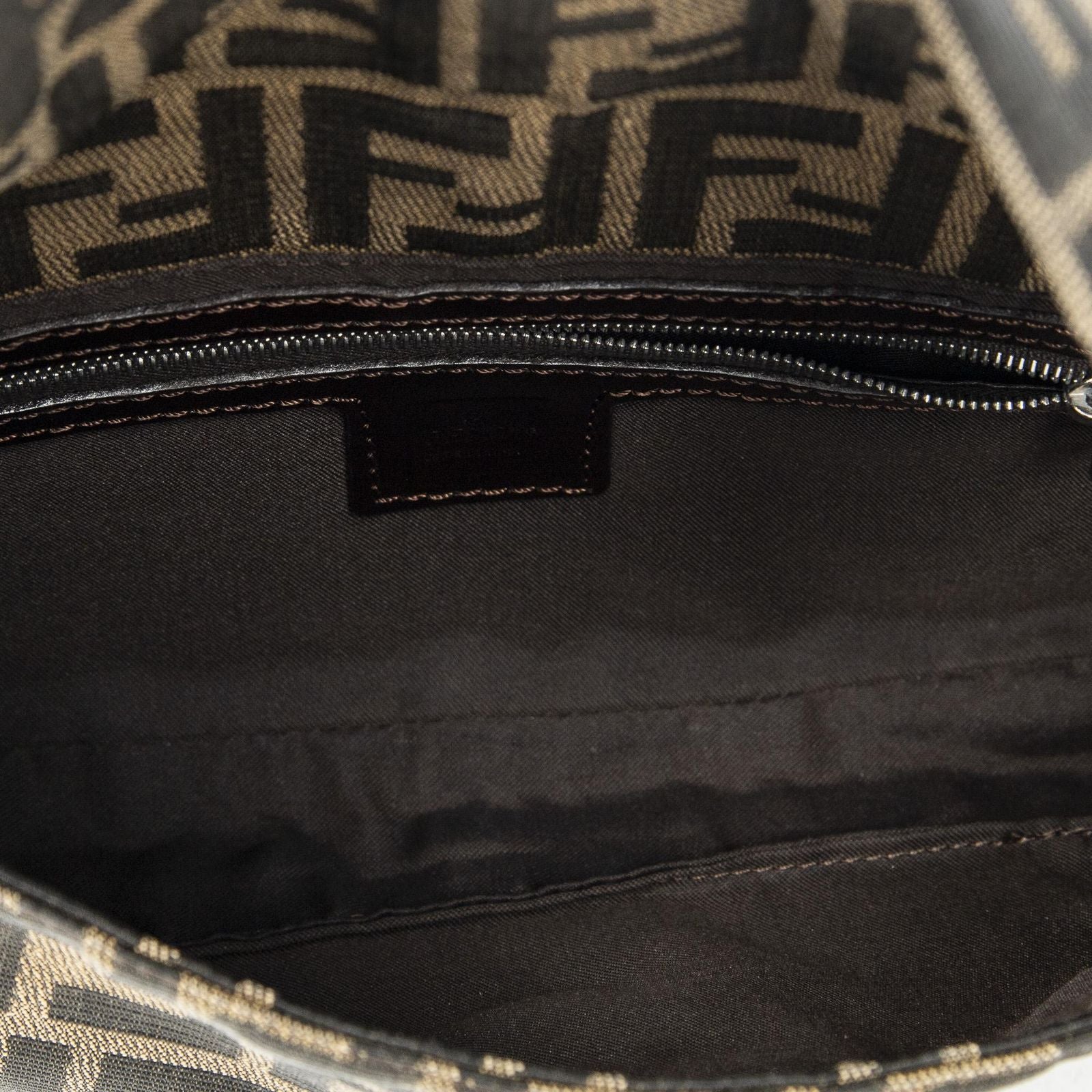 Fendi Baguette Tan Dark Brown Zucca Canvas Messenger — view 9