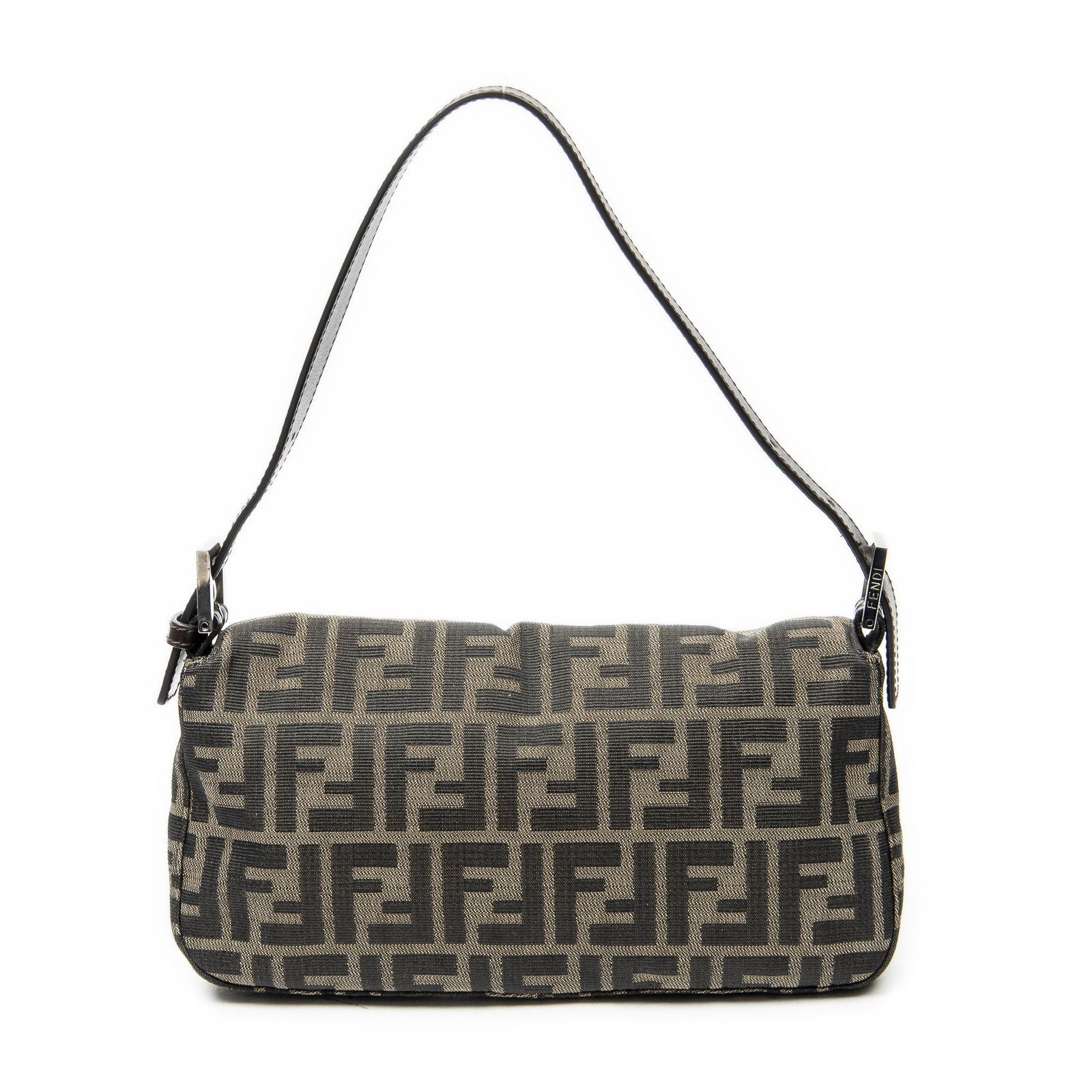 Fendi Baguette Tan Dark Brown Zucca Canvas Messenger — view 5