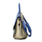 Celine Small Medium Swing Blue Black Beige Calfskin Leather Messenger — view 3