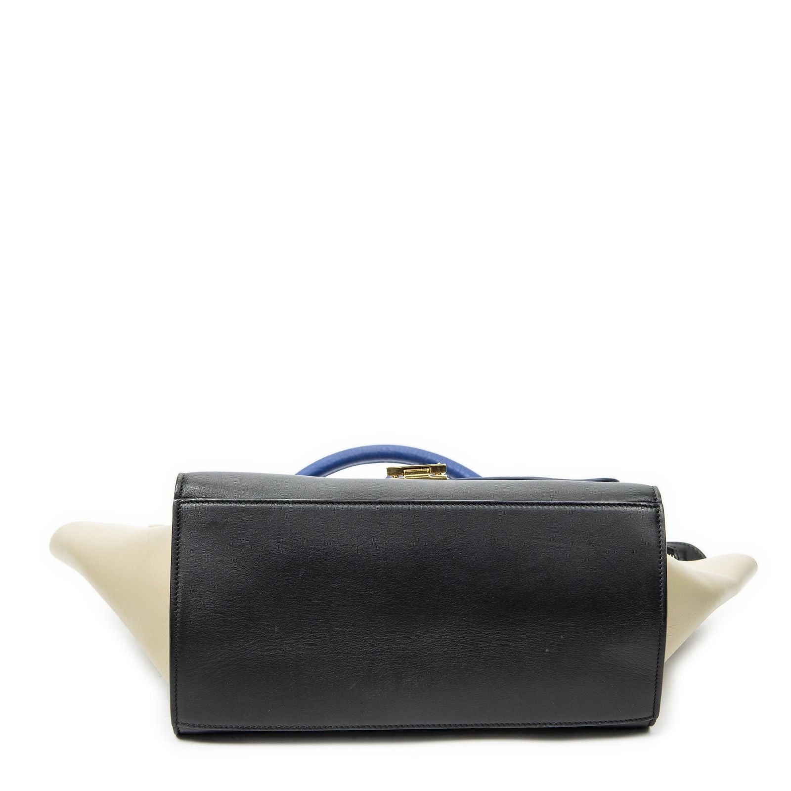 Celine Small Medium Swing Blue Black Beige Calfskin Leather Messenger — view 6