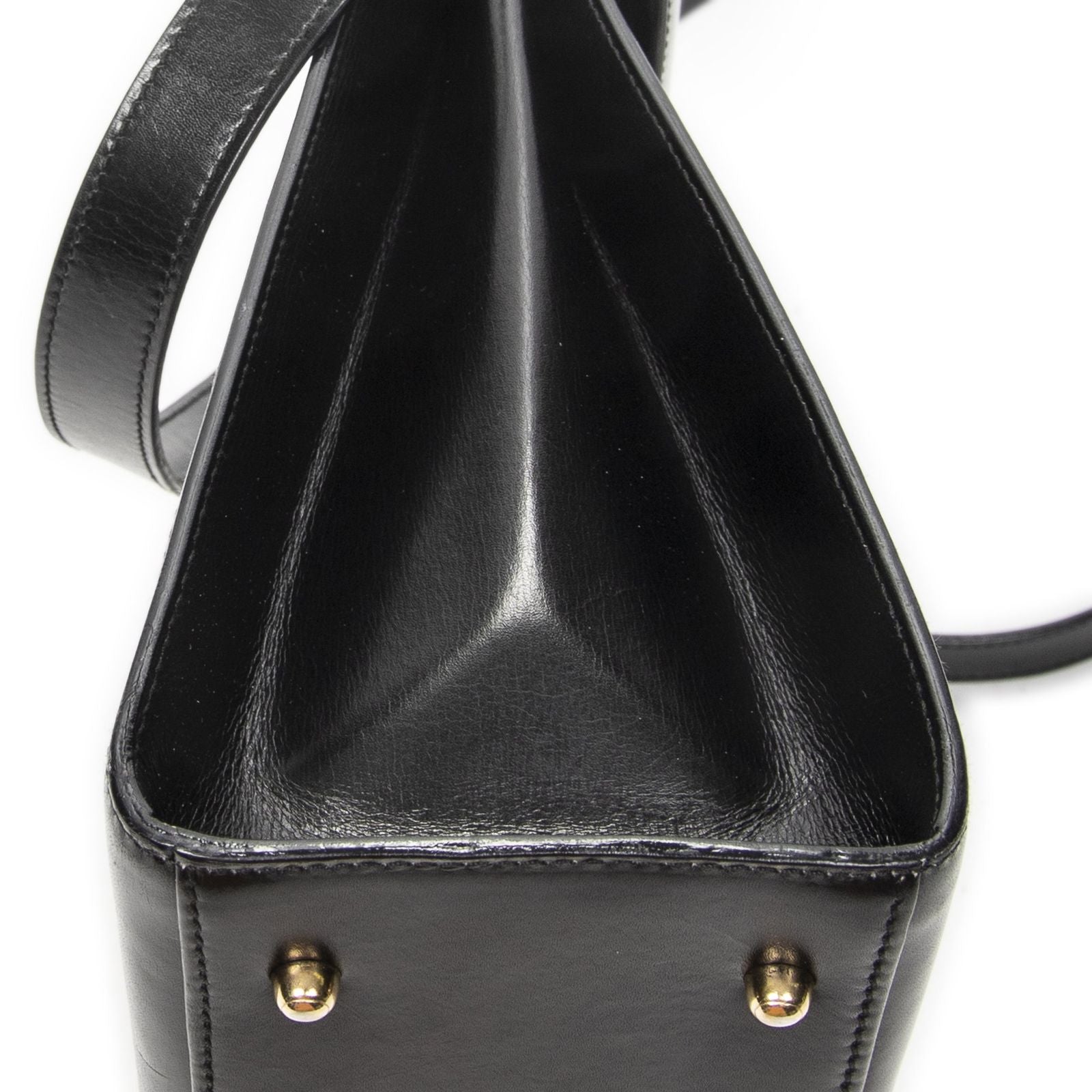 Gucci Vintage Flap Top Handle Black Smooth Calfskin — view 7