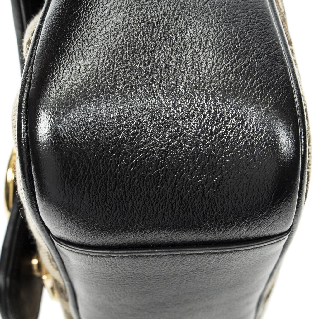 Gucci Medium GG Marmont Flap Beige Black Matelasse Canvas — view 8