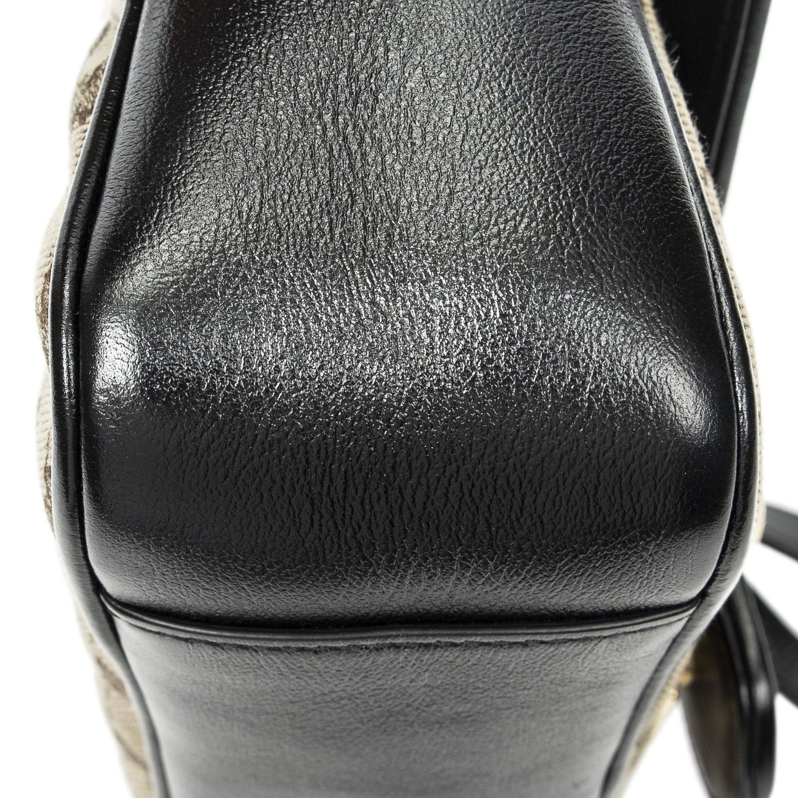 Gucci Medium GG Marmont Flap Beige Black Matelasse Canvas — view 7