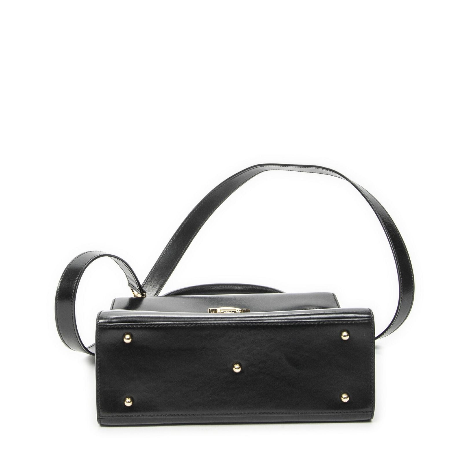 Gucci Vintage Flap Top Handle Black Smooth Calfskin — view 6
